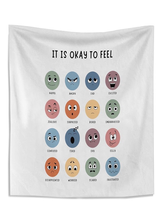 Knibeo Kneibo Classroom Tapestry Wall Hanging - Mental Health Decor, Counseling Decor, Feelings Tapestry 50x60 - Image 1